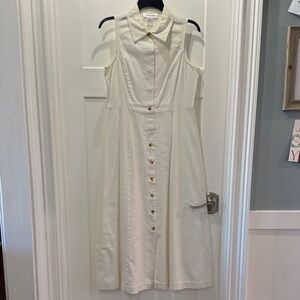 Chadwicks Cream Button-Down Midi Dress Size 6